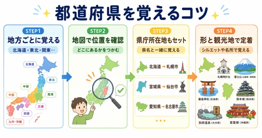 都道府県の覚え方のコツを説明